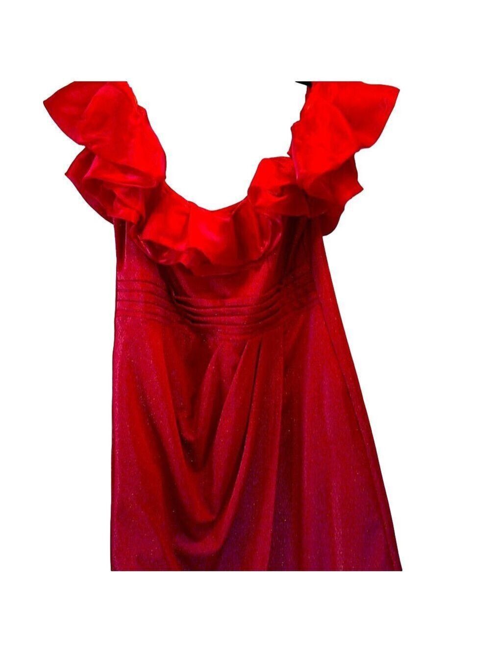 vfshow Formal Dress, SZ 3XL, PTP 22”, Length about 57”, Valentine Red